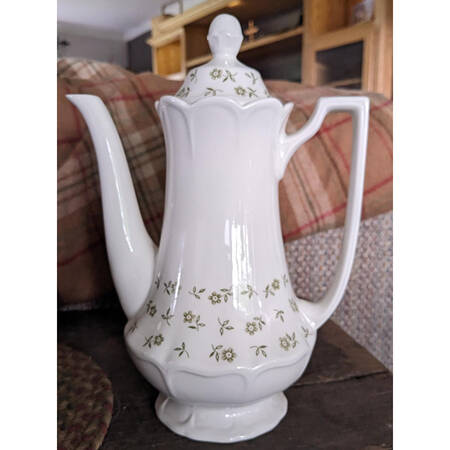 Blossom Time Green Coffee Pot & Lid