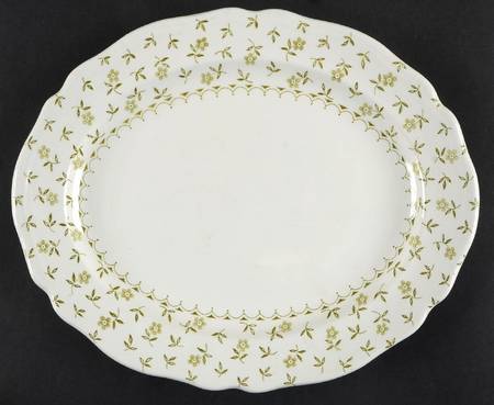 Blossom Time Green 12" Oval Serving Platter