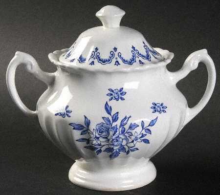 Chatsworth Blue Sugar Bowl & Lid