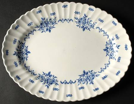 Chatsworth Blue 12" Oval Serving Platter