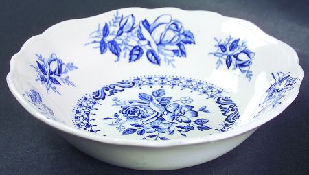 Chelsea Roses (Blue On White) Fruit/Dessert (Sauce) Bowl