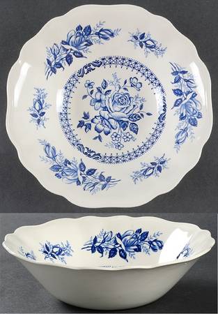 Chelsea Roses (Blue On White) Coupe Cereal Bowl
