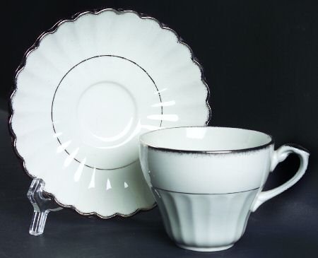 Cheltenham Silver Flat Cup & Saucer Set