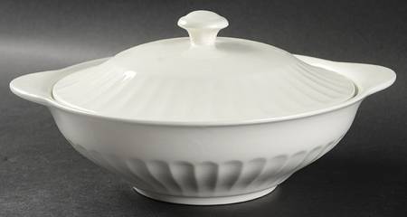 Classic White Round Covered Vegetable