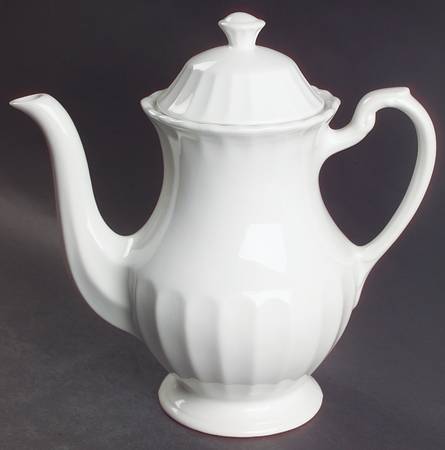 Classic White Coffee Pot & Lid