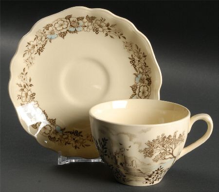 Country Life Flat Cup & Saucer Set