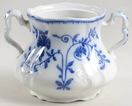 Colonial Flow Blue (No Gold Accent) Oversize Sugar Bowl-No Lid