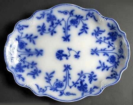 Colonial Flow Blue (No Gold Accent) 15" Oval Serving Platter