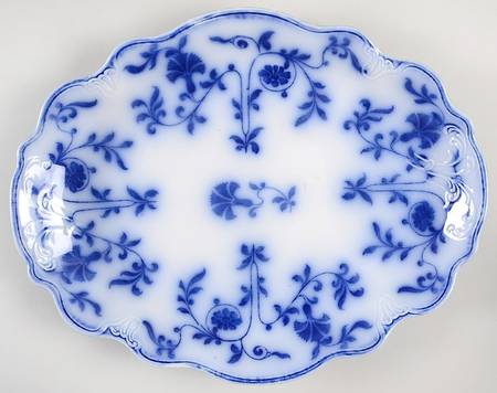 Colonial Flow Blue (No Gold Accent) 14" Oval Serving Platter