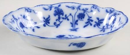 Colonial Flow Blue (No Gold Accent) 9" Oval Vegetable Bowl