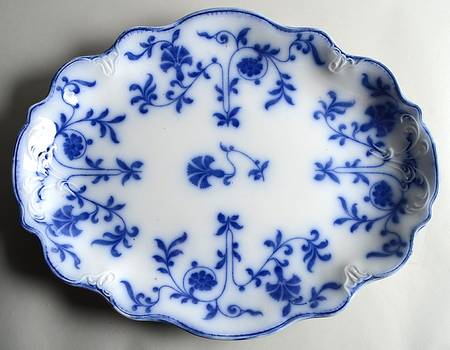 Colonial Flow Blue (No Gold Accent) 18" Oval Serving Platter