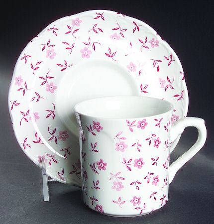 Cornflower Pink Flat Cup & Saucer Set