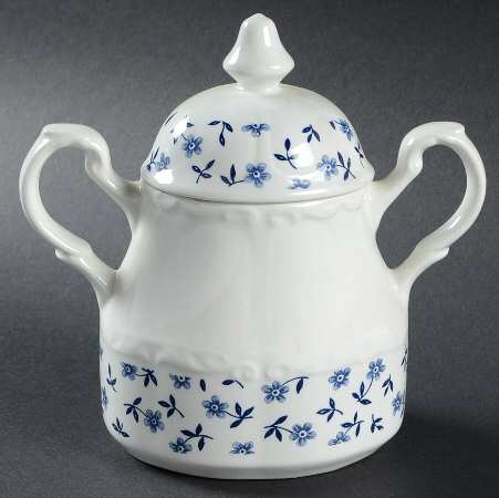 Cornflower Blue Sugar Bowl & Lid