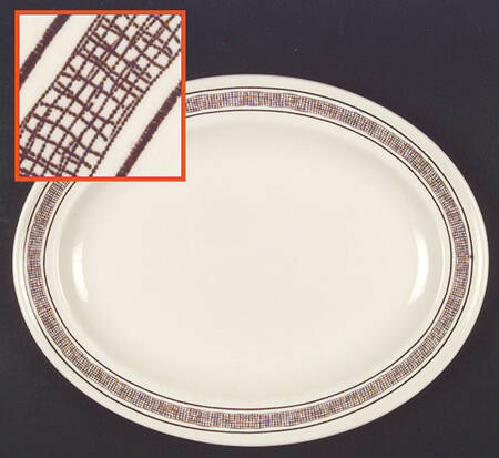 Country Tweed Brown 11" Oval Serving Platter