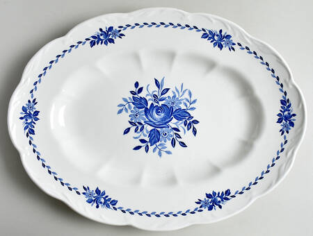 Dresden Blue 16" Oval Serving Platter