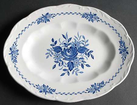 Dresden Blue 12" Oval Serving Platter