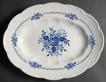 Dresden Blue 14" Oval Serving Platter