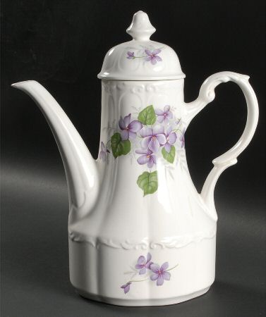 English Violets Coffee Pot & Lid