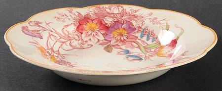 Floral Beauty Pink Multicolor Rim Soup Bowl