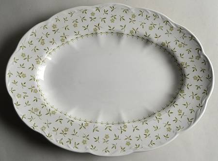 Forget Me Not Green 16" Oval Serving Platter