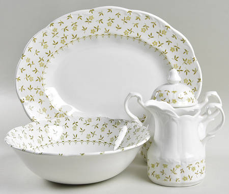 Forget Me Not Green 5 Piece Hostess Set