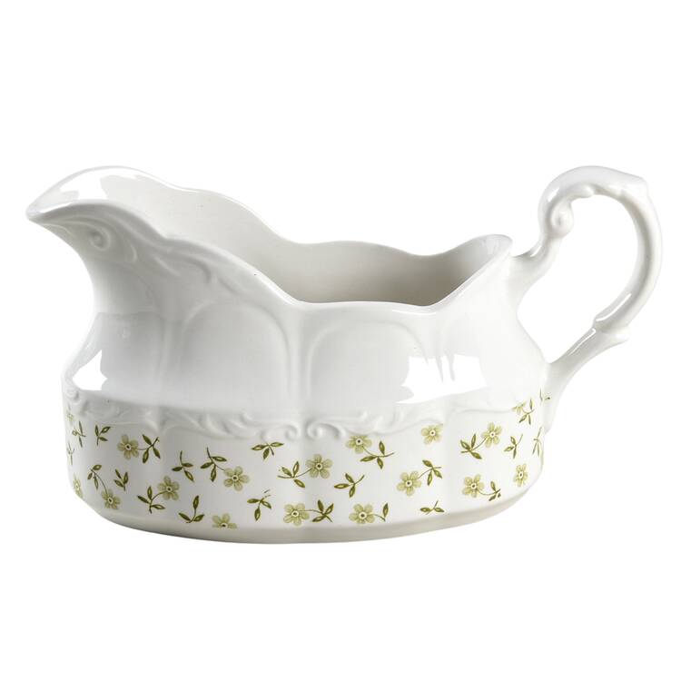 Forget Me Not Green Gravy Boat