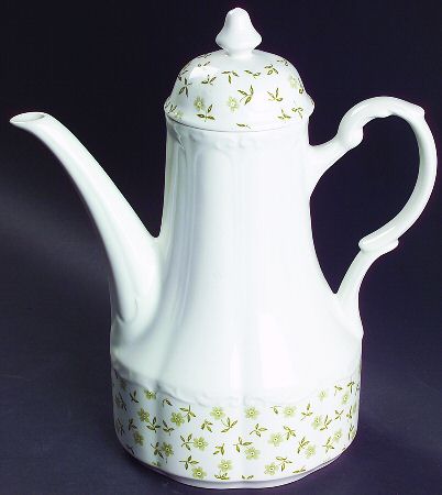 Forget Me Not Green Coffee Pot & Lid