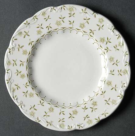 Forget Me Not Green Bread & Butter Plate