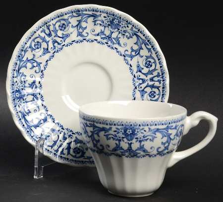 Forum Blue Flat Cup & Saucer Set