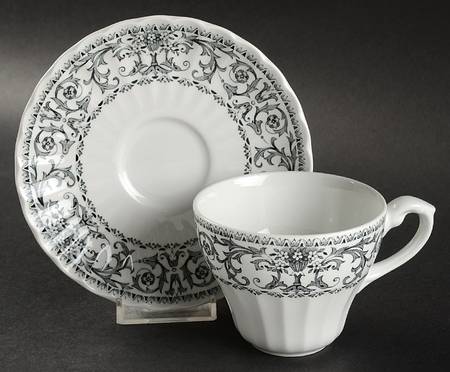 Forum Black Flat Cup & Saucer Set