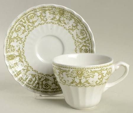 Forum Green Flat Cup & Saucer Set