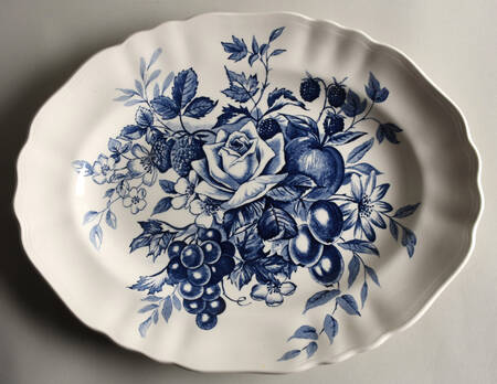Gainsborough Blue 14" Oval Serving Platter
