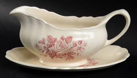 Gainsborough Red Gravy Boat & Underplate
