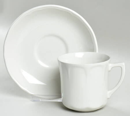 Heirloom White Flat Cup & Saucer Set