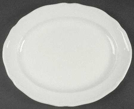 Heirloom White 12" Oval Serving Platter