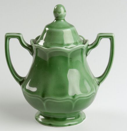 Heirloom Green Sugar Bowl & Lid