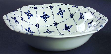 Homespun Blue 8" Round Vegetable Bowl