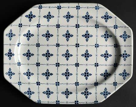 Homespun Blue 12" Oval Serving Platter