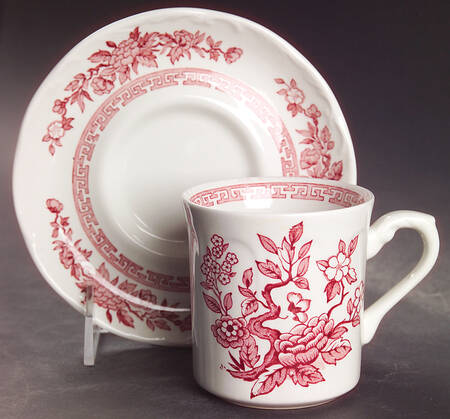 India Pink Flat Cup & Saucer Set