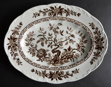 India Brown 12" Oval Serving Platter