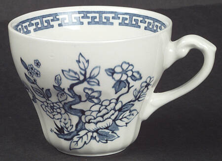 Indian Tree (Swirl Edge, Blue Design) Flat Cup