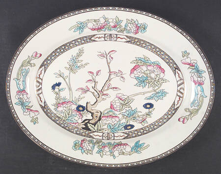 Indian Tree (Smooth Edge, Multi) 16" Oval Serving Platter