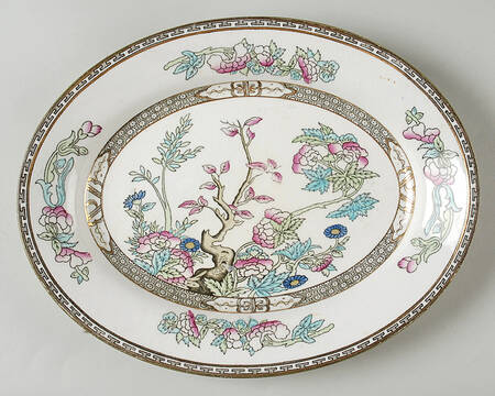 Indian Tree (Smooth Edge, Multi) 12" Oval Serving Platter