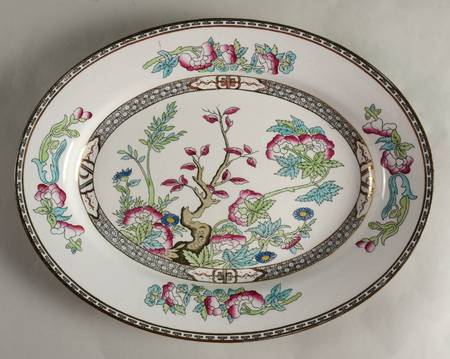 Indian Tree (Smooth Edge, Multi) 15" Oval Serving Platter