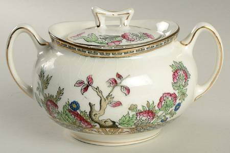 Indian Tree (Smooth Edge, Multi) Sugar Bowl & Lid