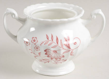 Legato (Red On White) Sugar Bowl No Lid