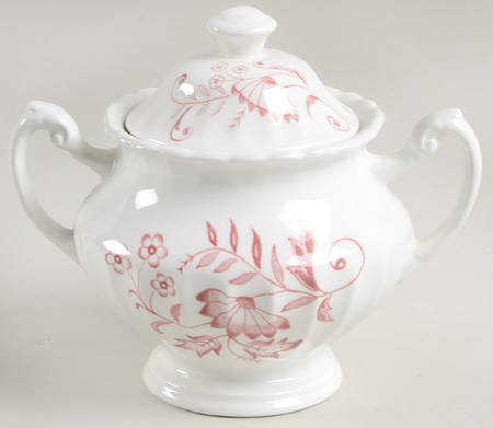 Legato (Red On White) Sugar Bowl & Lid