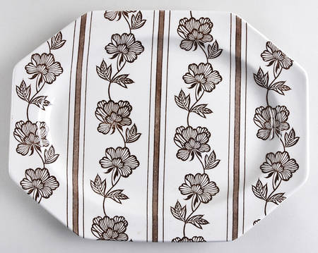 Lotus Brown 12" Oval Serving Platter