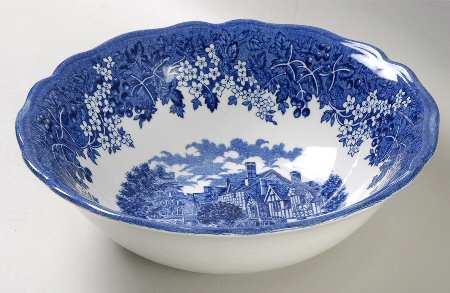 Merrie England Blue 8" Round Vegetable Bowl