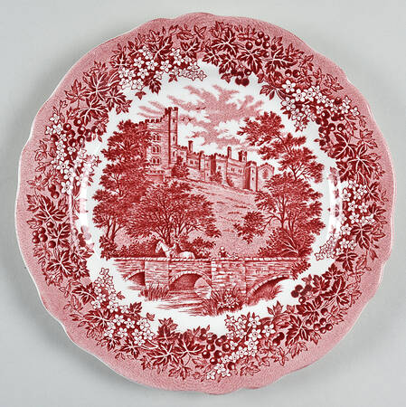 Merrie England Red and Pink Salad Plate